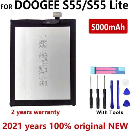 100% Genuine New Batteria 5000mAh For Doogee S55 Battery Phone Replacement Batteries For Doogee S55 lite with free tools