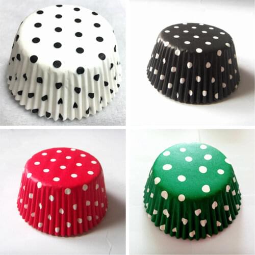 100x white red green black blue purple yellow dot cupcake liners paper muffin baking cup cake case wrapper cake decoration tool