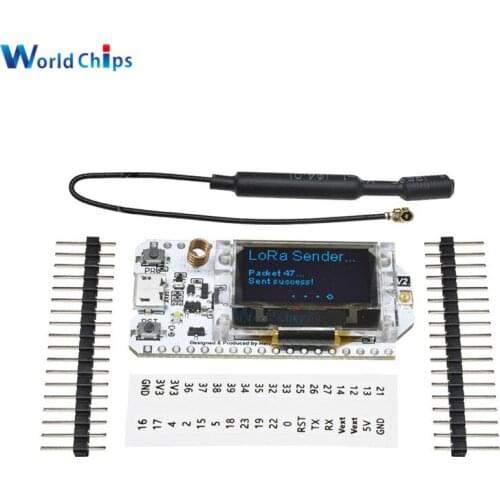 2Pcs 868MHz 915MHz SX1276 ESP32 LoRa OLED 0.96 Inch Blue Display Bluetooth WIFI ESP32 ESP-32 Module For Arduino With Antenna