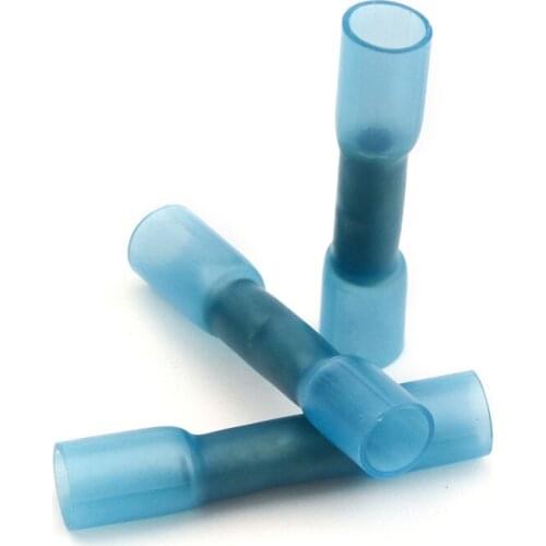 20PCS Blue Insulated Heat Shrink Butt Wire Connectors Set DYBT2 Waterproof Electrical Wire Cable Crimp Terminals 16-14 AWG
