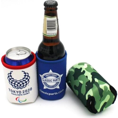 200 Pieces Promotional Custom Printed Collapsible Stubby Holders Can Coolers for Dye Sublimation Printing Beer Cans Cooler Bag