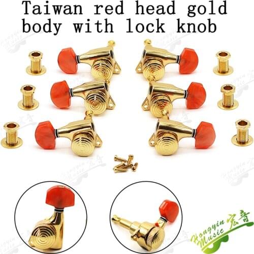 3pcs Left And 3pcs Right Gold Zinc Alloy Guitar Tuners Machine Heads Full Closure Tuning Pegs DJ334GX--P8R