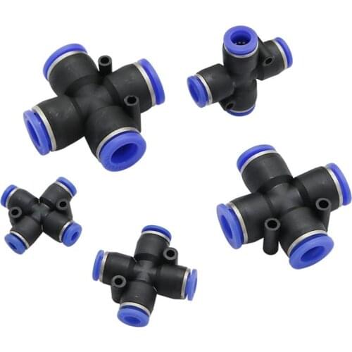 40 Pcs 4mm 6mm 8mm 10mm 12mm Outer Diameter Pipe Cross Quick Access Connectors Pneumatic Air pipe Joint Garden Irrigation Tools