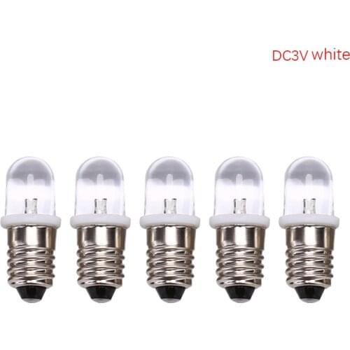5pcs E10 Led Bulb DC 3V 4.5V Instrument Bulb Indicator Bulb Flashlight Bulb