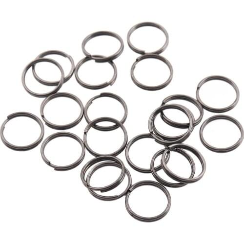 50pcs Gun black Small Key chain rings Open Jump Rings Double Loops 9mm Split Rings Connectors For Jewelry Making Accessories DIY