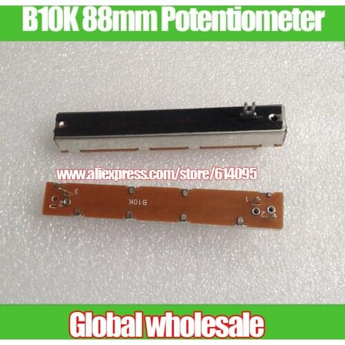8pcs 88mm mixer fader B10K mono slide potentiometer / B103 dimming potentiometer three legs SL60V