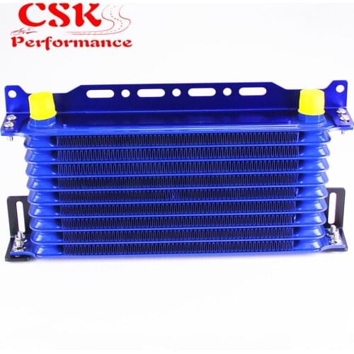 Aluminum AN10 10 Row Trust Engine Oil cooler W/ 262mm Mounting Bracket Kit