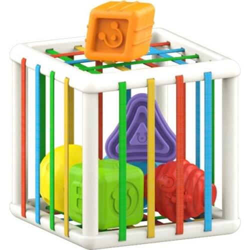 Montessori Shape Blocks Sorting Game Baby Educational Learning Tactile Touch Soft Cube Shape Cognition Toys For Childrens Gift