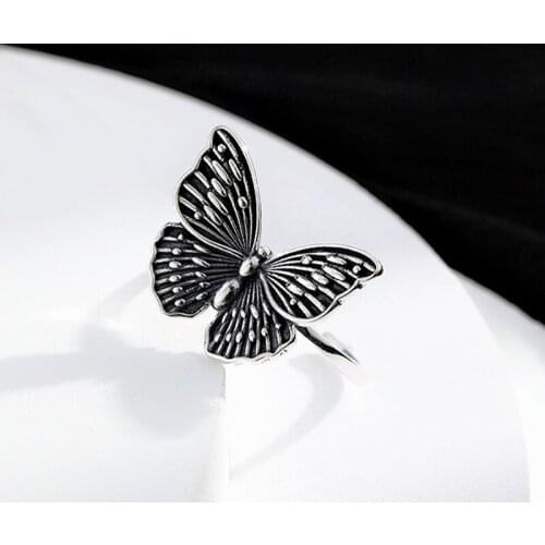 Bohemian Charm Boho Butterfly Rings For Women Lover Wedding Bridal Valentines Gifts Men Open Retro Antique Rings 2021
