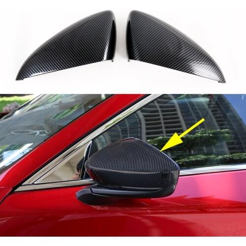 Rear View Side Mirror Cover Protector Trim Fit For Mazda CX-30 CX30 2019 2020 2021 Carbon Fiber Pattern Accessories