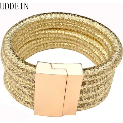 UDDEIN New magnet buckle bracelet for women handmade multi layer lace charm bangle party jewellry big bands vintage bracelets