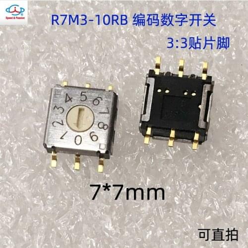 5PCS DIP switches 0-9 original digital rotary encoder switch R7M3-10R 10 bit R7M3-10RB