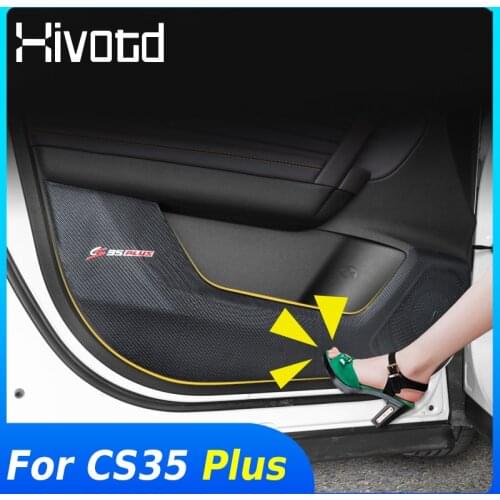 Hivotd Door Anti-Kick Sticker Anti-Scartch Cover Interior Accessories Car Protection Parts For Changan CS35 Plus 2018 2019 2020