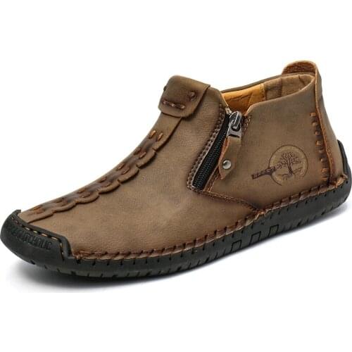 KEZZLY Hot style mens handmade leather shoes fashion casual mens shoes Factory direct sales can be sent on behalf Mens boots