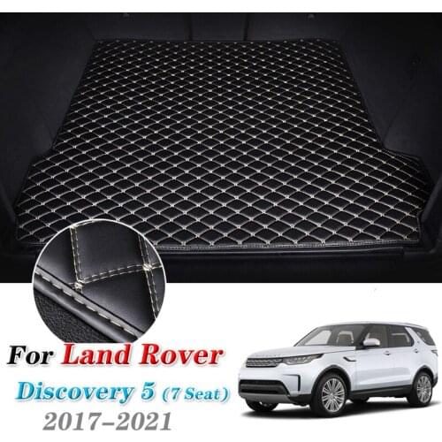 Custom Leather Car Trunk Mats For Land Rover Discovery 5 2017-2021 7-Seat Rear Trunk Floor Mat Tray Carpet Mud