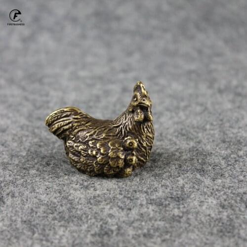 Creative Antique Copper Chinese Zodiac Chicken/hen Ornament affection Decorations Copper Chick Tea Pet Desk Decor Accessories