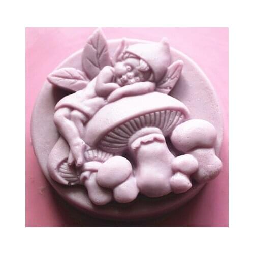 Luyou 2016 Hot Selling DIY Mushroom Angel Craft Art Silicone Soap Mold Craft Molds Handmade Candle Mold Cake Baking Tools SM049