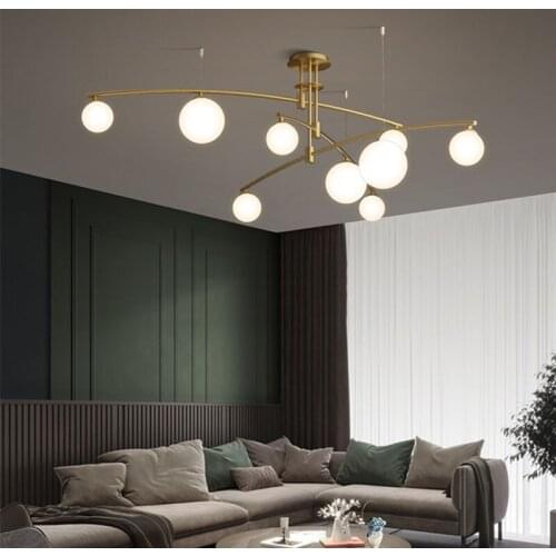 All copper living room chandelier Nordic home dining room modern magnificent simple creative magic bean bedroom