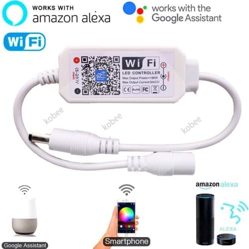 Magic Home Mini WiFi LED Dimmer Controller 5-28V Phone App Amazone Alexa Google Home Voice Control for Single Color LED Strip