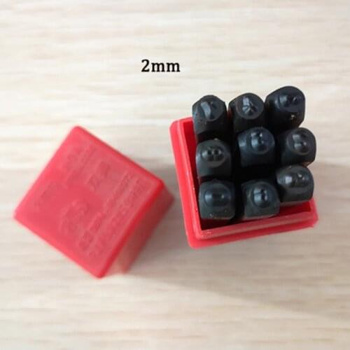 9pcs/set 2/4mm Digital Punch Leather Tool Punching Hand DIY Carving Seal Carbon Steel 0-8 Numbers