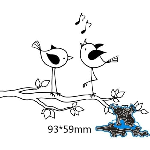 93*59mm singing bird standing on branch new Metal Cutting Dies for card DIY Scrapbooking stencil Paper Album template Dies