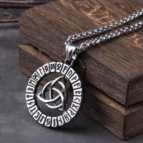 Wholesale price stainless steel viking pendant necklace for men new arrival high quality charm jewelry with wooden box