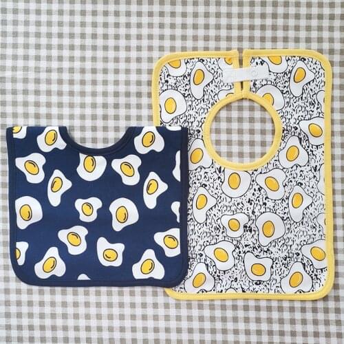 Nordic Style 0-3T Infant Square Bib 2PCS Print Fake Collar Soft Waterproof Cotton Bib Saliva Towel Feeding Bib Baby Accessories