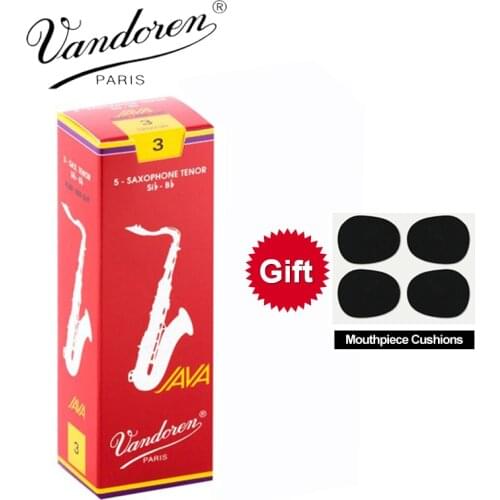 Original France Vandoren JAVA Tenor Sax Red Reeds Bb Tenor Saxophone Reeds 2.5# 3.0# Box of 5 with gift mouthpiece cushion