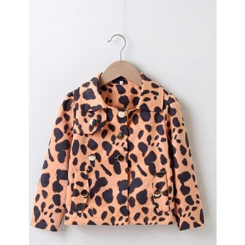 Girls Leopard Print Jacket Kids Girls Fashion Jacket Suitable for 3-7 Years Old