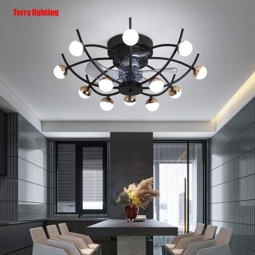 Modern creative ceiling fan 25 inch remote control lamp bedroom living room ceiling fan lamp decoration free shipping