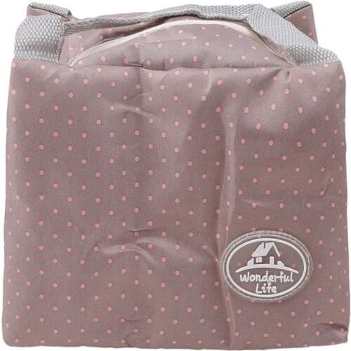 Lunch Bag Picnic Lunch Box Bag Pouch Print Thermal Insulated Cooler Waterproof Canvas 2 Persons Portable Dot LKEEP