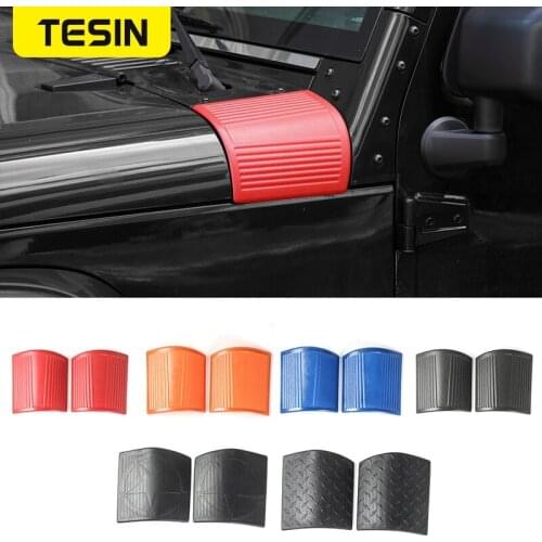 TESIN ABS Car Exterior Engine Hood Angle Wrap Cover Decoration Stickers For Jeep Wrangler JK 2007-2017 Car Accessories Styling