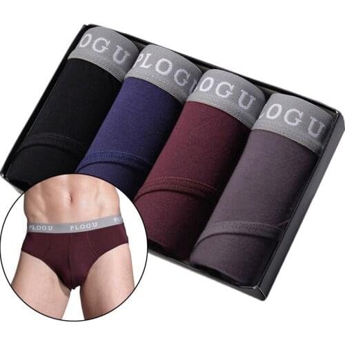 4Pcs Cheapest Modal Mens Briefs Man Undrewear Sexy Panties Soft Bodysuit Male Plus Size Solid Underpants Drop Shipping