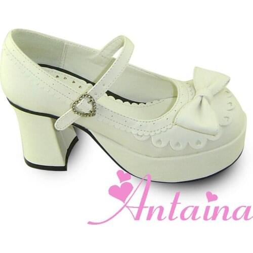 Princess sweet lolita gothic lolita shoes custom lolita princess one strap high-heeled shoes white an8007 pumps