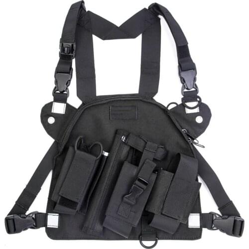 Universal Radio Chest Harness Portable Chest Front Pack Multipurpose Radio Bag Pouch Vest Rig for Baofeng UV-5R TYT etc