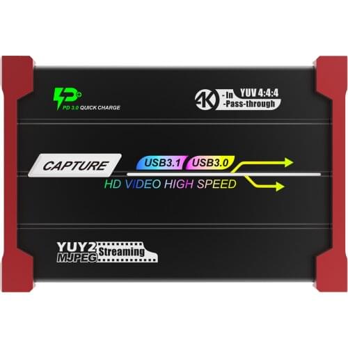 MiraBox HSV3219 4K HDMI / Type-C to USB3.0 Capture Device Game Video Capture With 4K Loopout PD 3.0 Charge for PS4 Xbox Switch
