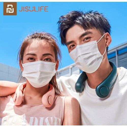 Xiaomi Jisu Fan With Hanging Neck Leafless Mini Large Power Portable USB Rechargeable Small Silent Fan Ventilation