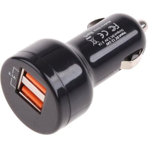63HA 12V/24V Dual Ports 3.1A USB Car Cigarette Charger Lighter Digital LED Voltmeter Power Adapter for Mobile Phone Tablet GPS