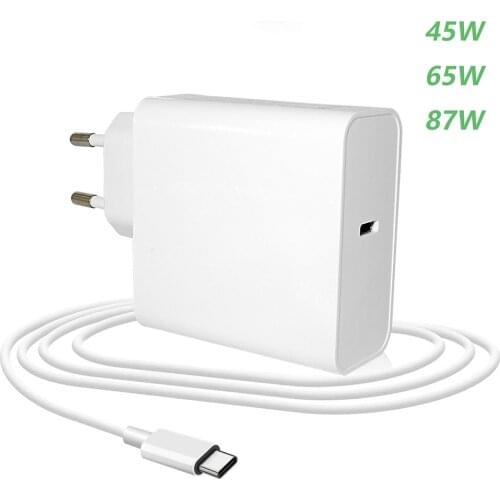 45W 65W 87W 20V 3.25A USB Type C PD Charger USB C Power Laptop Adapter for Macbook Pro 12 13 Huawei Matebook HP DELL Notebooks