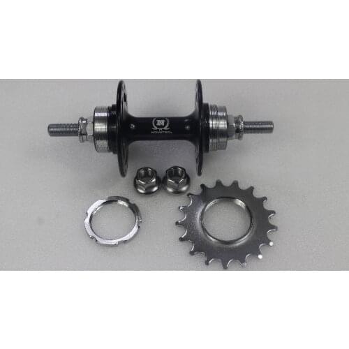 24 Key Holes Novatec A566SBT Fixed Gear Track Rear Hub, Single Speed Flip Flop Freewheel Bicycle, 24H Black Red Silver, 16T 17T
