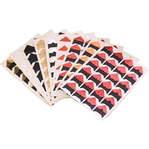 24pcs/sheet Retro Kraft Paper Photo Corner Gold Silver Album Corner Angle DIY Handmade Scrapbook Lovely Decoration Sticker