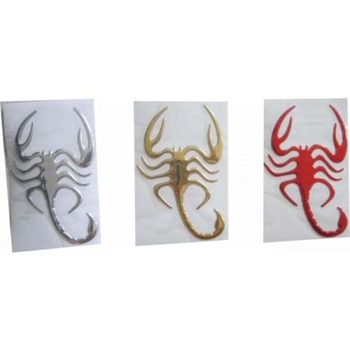 50 pieces/lot) Wholesale 3D PVC Scorpion Adhesive Badge Emblem Funny personality Car Decals Stickers Car styling Car Accessory