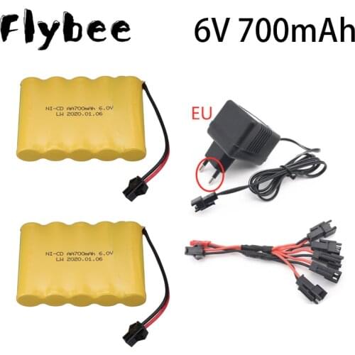 700mAh 6V AA Battery NI-CD Batteries SM Plug With Charger AA Battery Packs For RC Toys Cars Boat truck train Gun Robot parts