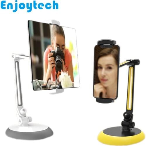 Aluminum Desktop Mounts Holder Stands for iPhone Samsung Xiaomi Mobile Phones iPad Tablets Foldable Tripods for Video Bloggers