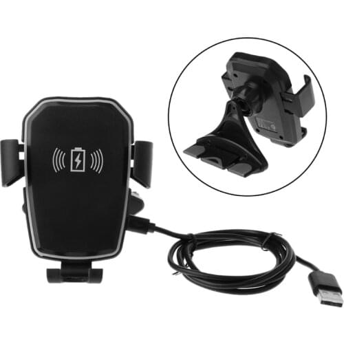 Car Qi Wireless Charger CD Mount 360 degree Rotatable Holder for iPhone X 8 Samsung S8