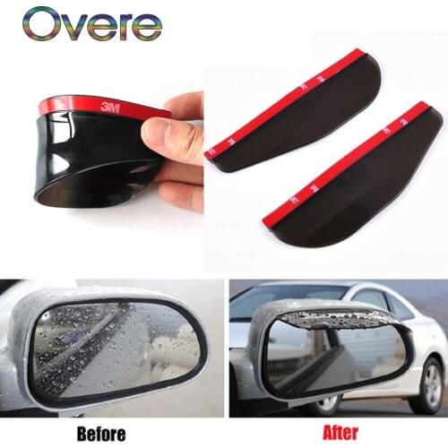 Overe 1PC Car rearview mirror rain brow cover For Honda Civic Accord Fit Subaru Impreza Forester XV Nissan Qashqai Juke Tiida