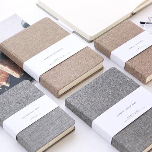 Hardcover Blank and Grid Paper Notebook Simple Linen 80 GSM 256 Pages Bullet Planner Journal Notebook Office School Stationery