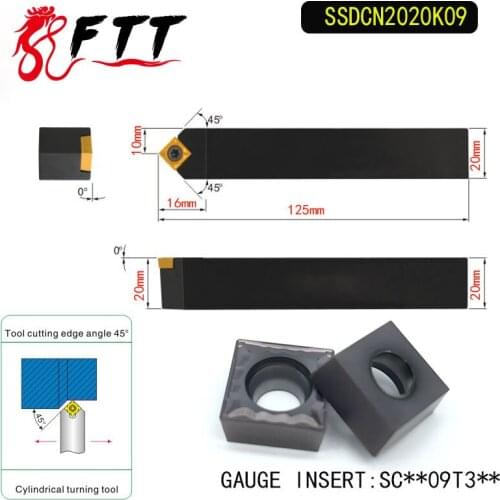 SSDCN2020K09 45 Degrees External Turning Tool Holder For SCMT09T304 Used on CNC Lathe Machine