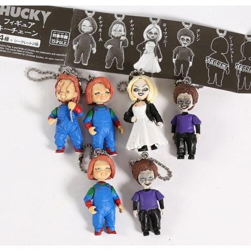 Childs Play Chucky Tiffany Glen Mini Pendants Figures Toys Dolls 6pcs 5pcs Set