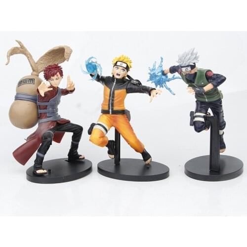 Original Naruto Anime Figure Gaara Uzumaki Naruto Hatake Kakashi 20cm Desktop Car Office Cup Cake Decor Kids Gift